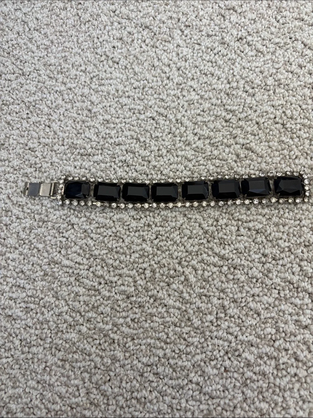 Women's Black Crystal Statement Bracelet